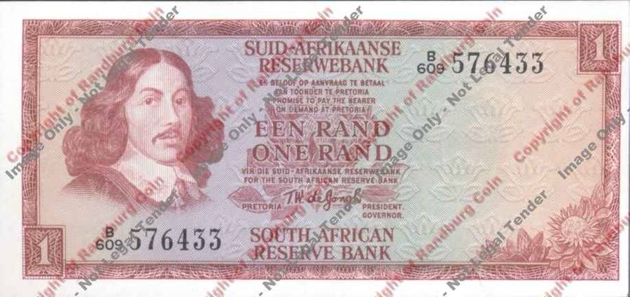 *#* TW de JONGH - 3rd Issue - 1 Rand Afr/Eng - EF+ *#*