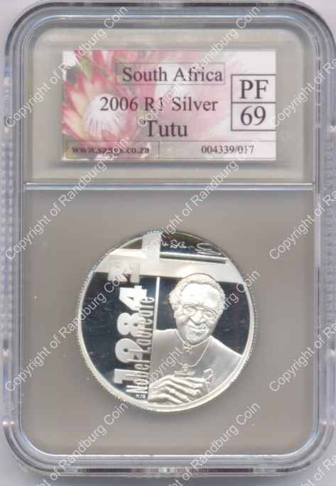 *#* 2006 SANGS SLABBED DESMOND TUTU  R1 SILVER PF 69 *#*
