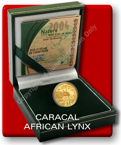 *#* 2004 SA Gold Natura Caracal 10th oz Mintage 669 *#*