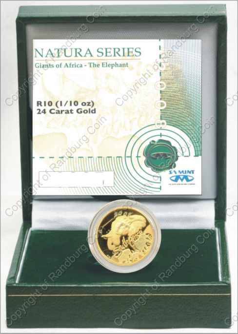 *#* 2008 SA Gold Natura Elephant Tenth Ounce - Mintage 763 *#*