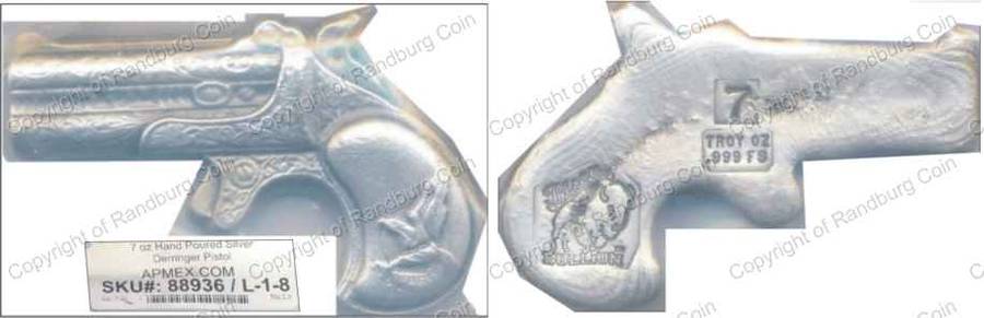 *#* Silver 7 Troy oz APMEX Cast Derringer *#*