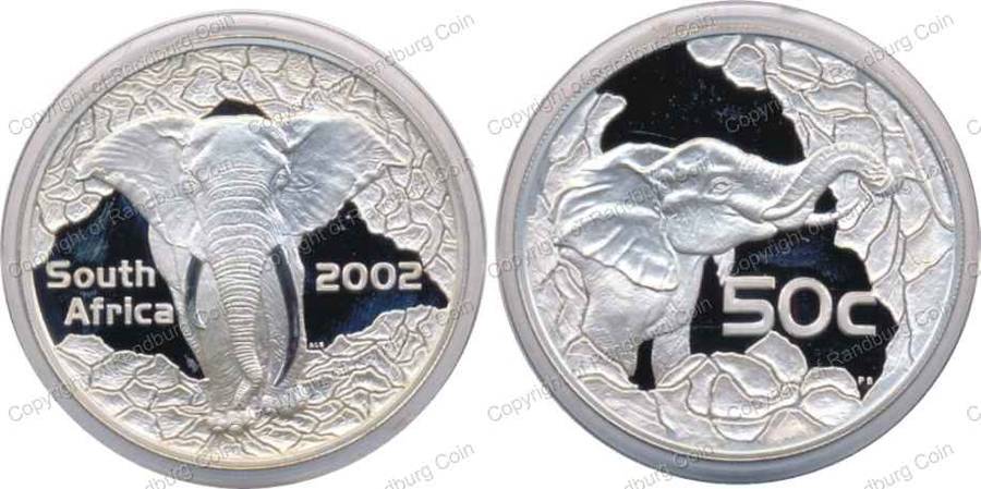 *#* 2002 Silver Wildlife Elephant 50 cent 2oz Mintage 822 - Coin ONLY *#*