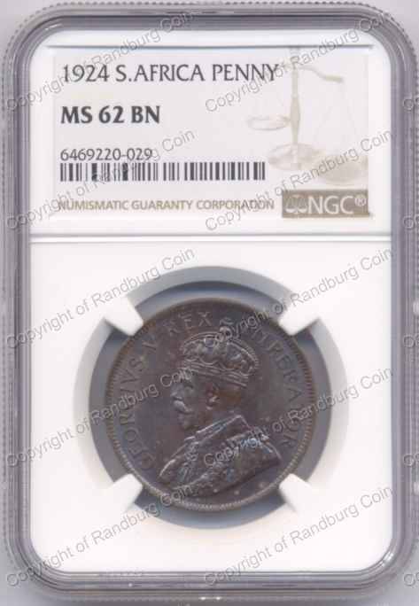 *#* 1924 NGC PENNY SLABBED MS 62 BN *#*
