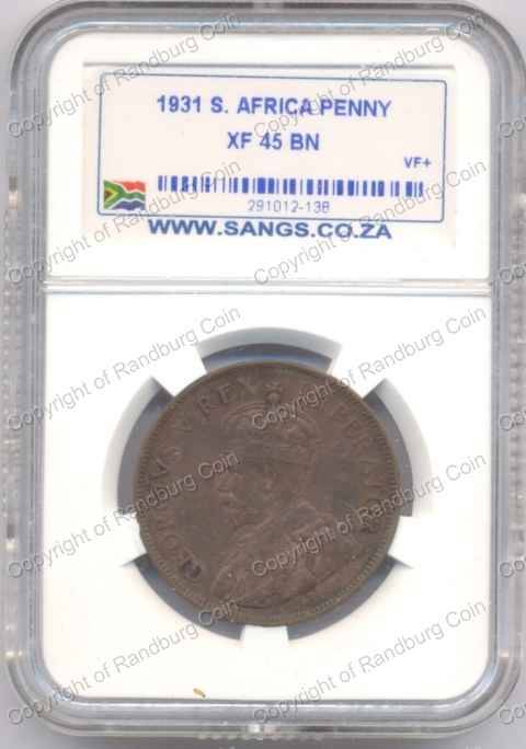 *#* 1931 PENNY SANGS SLABBED XF 45 BN *#*
