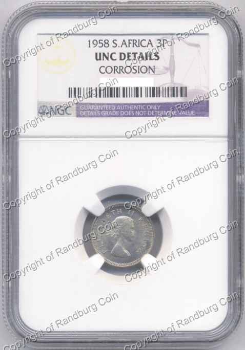 *#* 1958 TICKEY NGC SLABBED UNC DETAILS Corrosion *#*