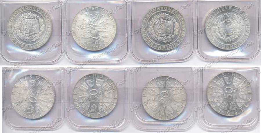 *#* Austria 1974 - 4 x Silver 50 Schilling - see description *#*