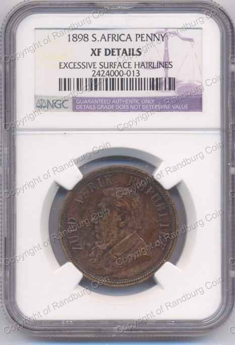 *#* 1898 PENNY NGC SLABBED XF Details - Excessive Surface Hairlines *#*