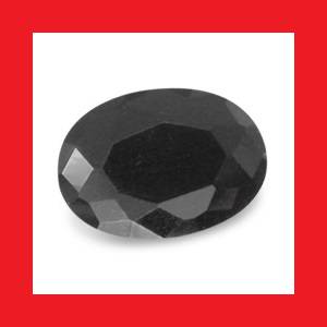 CUBIC ZIRCONIUM - JET BLACK OVAL FACET - 0.725cts