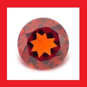 GARNET - ORANGE RED ROUND FACET - 0.15cts