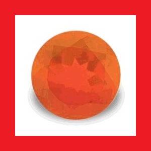 NATURAL CHERRY OPAL - TOP ORANGY RED ROUND CUT - 0.120cts