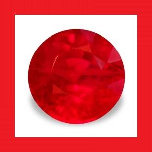 RUBY (Natural Burma) - Top Pigeon Blood Red Round Facet - 0.120cts