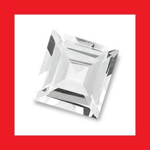 TOPAZ - TOP WHITE SQUARE FACET - 0.450cts