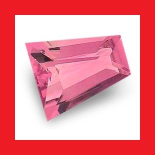 TOURMALINE - PINK PURPLE TAPERED BAGUETTE CUT - 0.155cts