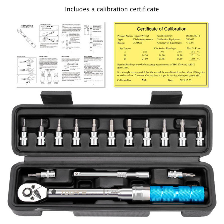 Toopre Workshop 2-24nm Torque Wrench Set &#8211; 16 Piece