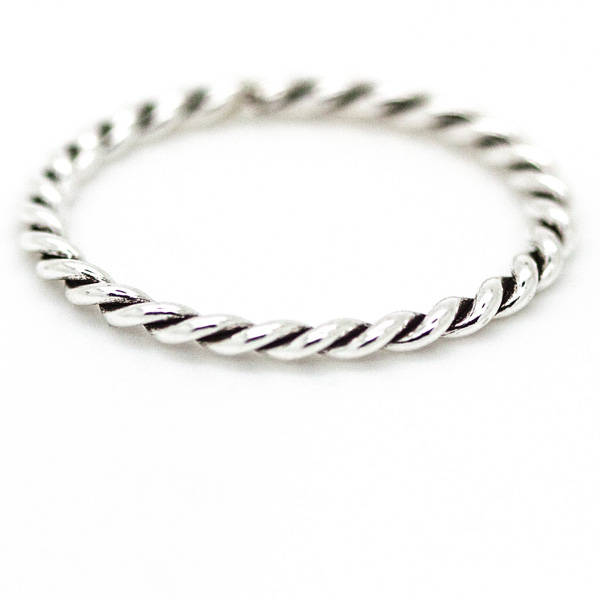 Sterling Silver Rope Ring - Us-ring-size-5-49-3mm-j-12