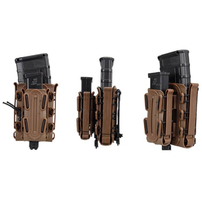 DZI Taco Style Adjustable AR/AK Rifle Mag Pouch - Various Coyote Brown