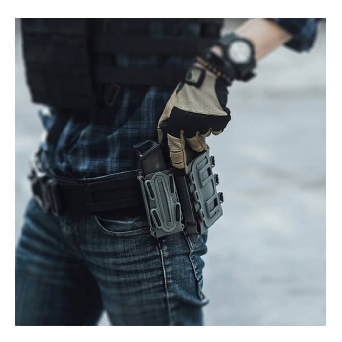 DZI Taco Style Adjustable AR/AK Rifle Mag Pouch - Various Coyote Brown