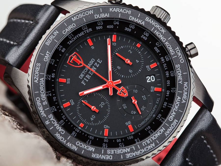 DETOMASO Firenze XXL 48mm Black Collection Chronograph BRAND NEW IN BOX