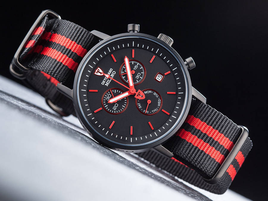 DETOMASO Men's Milano Swiss Black IP Chrono Watch *BRAND NEW! 100% Authentic German Motorsport Watch