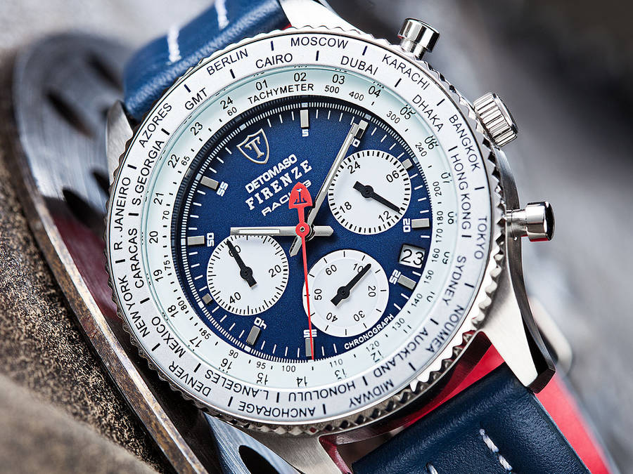 DETOMASO® ITALIA FIRENZE WORLD GP CHRONO HEIDFELD TEAM WATCH W. BOX, PAPERS, FULLY LOADED!!