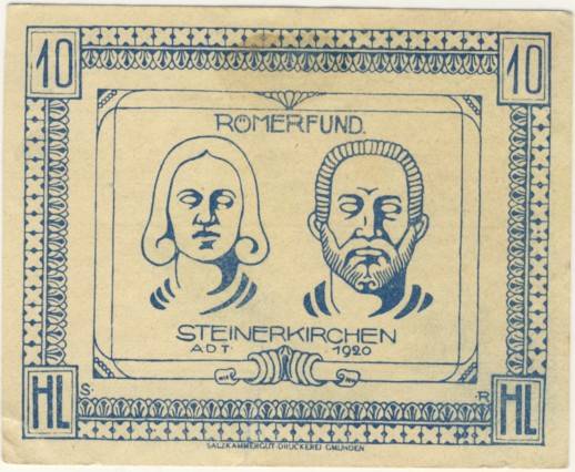 Notgeld 1914 - 1921, 10 Heller, Austria - Steinerkirchen an der Traun