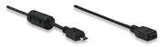 Manhattan Micro USB BM to Micro USB Female, HI-Speed USB 2.0 Extension Cable,1m Colour:Black, Retail