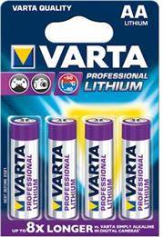Varta Professional Lithium 4x AA Size Batteries,2900 mAh,1.5V-4 Pack, Retail Box , No Warranty