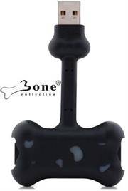 Bone Collection Doggy Link Portable 2-port USB hub-USB 2.0 compliant and USB 1.1 compatible - Black