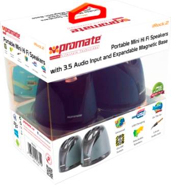 Promate Irock.2 Portable Mini Hi Fi Speakers with