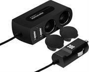 Promate CMS04 Universal USB Car Charger with dual Lighter Sockets for Mobile and Tablet Devices , LE