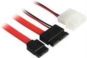 UniQue Slim SATA 13Pin(7pin+6pin)to SATA 7Pin + power cable, OEM, 1 year Limited Warranty