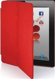 Promate smartCase.2 Wrap-around Shell Case for Apple iPad 2-Red, Retail Box, 1 Year Warranty