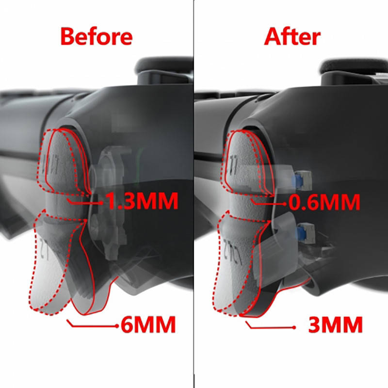 PS4 Dualshock 4 DS4 V2 Tactile Button Kit with Hair Trigger Mod