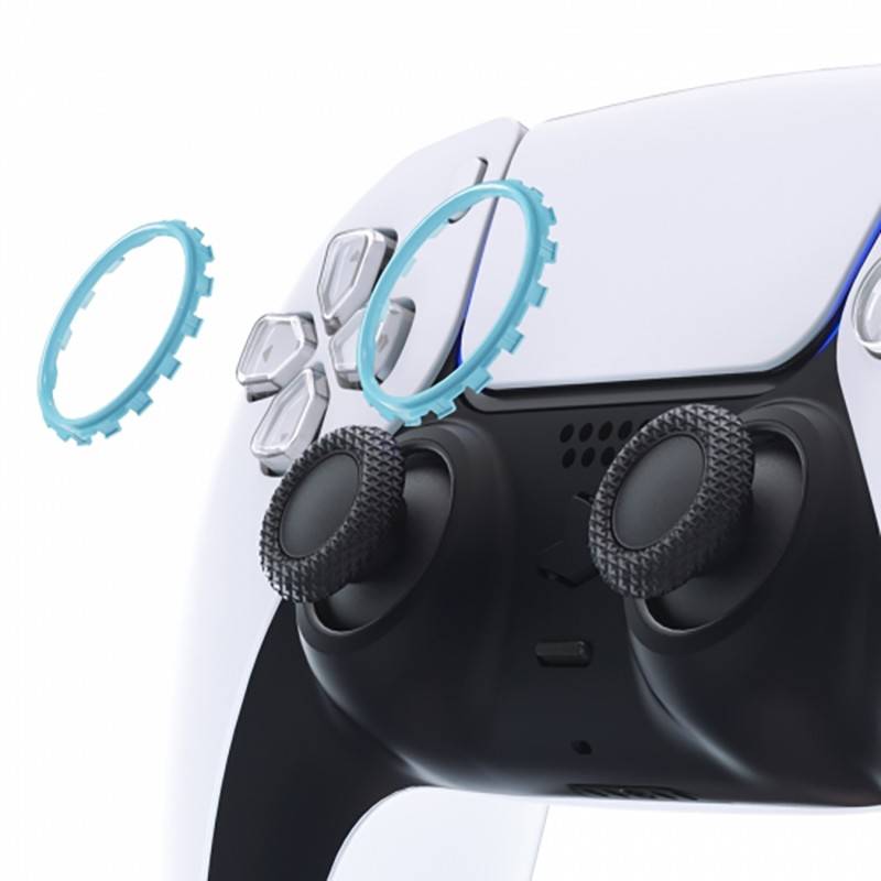 PS5 Dualsense Controller Accent Rings Solid Unpainted Heaven Blue