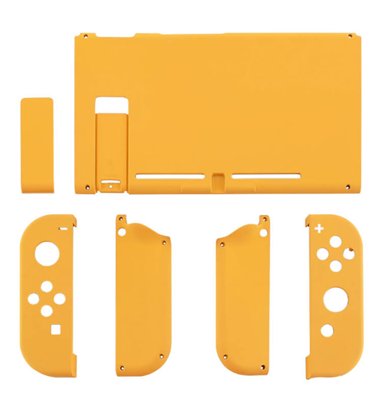 NS Switch Console Full Shell Silky Soft Touch Caution Yellow