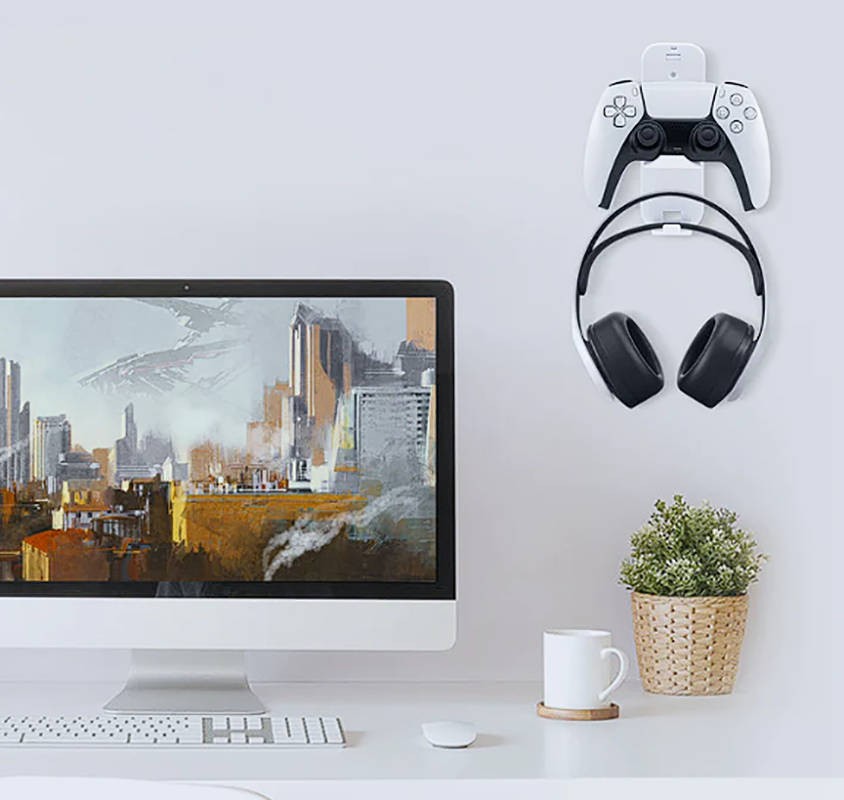Multiplatform Controller / Headphone Wall Mount Bracket White