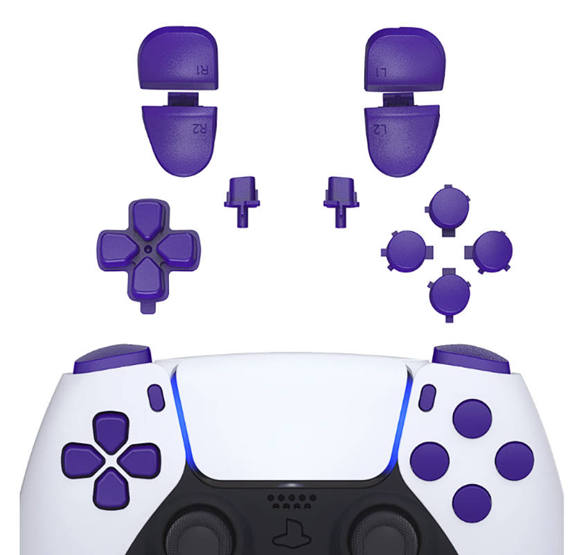 PS5 Dualsense Controller Full Button Set Matte UV Dark Purple for BDM-030