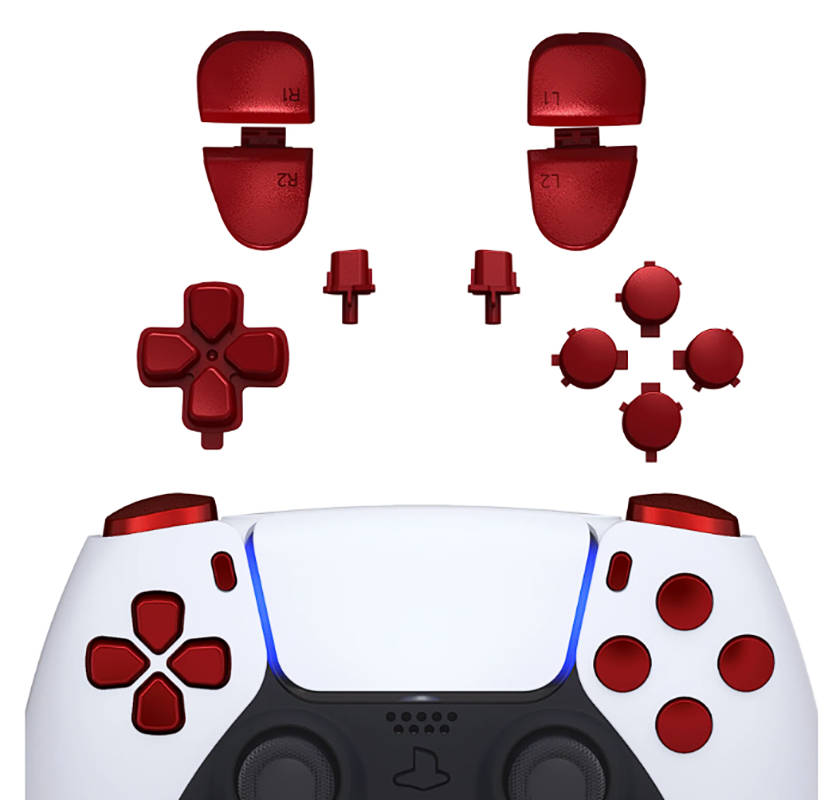 PS5 Dualsense Controller Full Button Set Matte UV Vampire Red for BDM-030