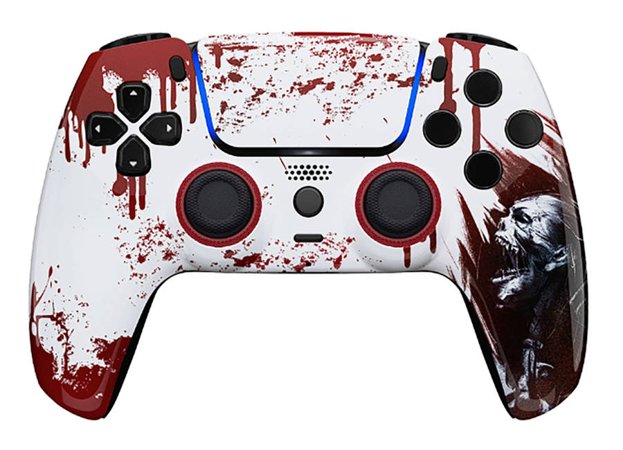PS5 Dualsense Controller Front Shell With Touchpad Luna Glossy Blood Zombie