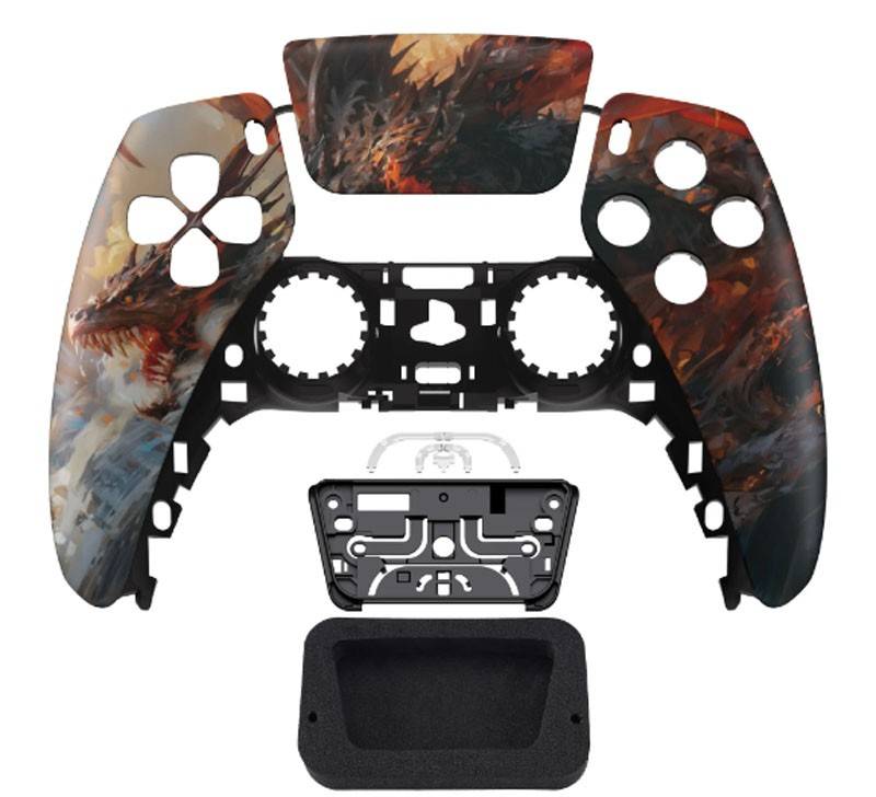 PS5 Dualsense Controller Front Shell With Touchpad Red Dragon
