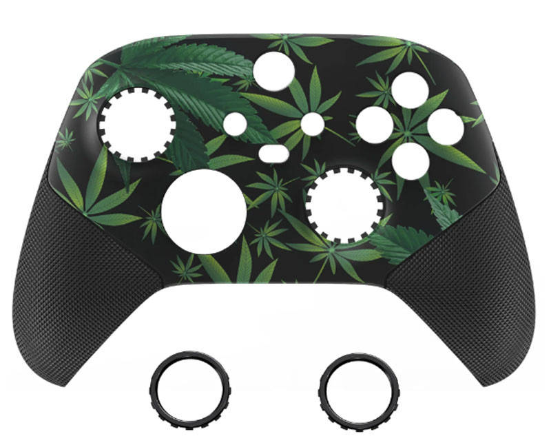 XBOX SERIES S/X Controller Front Faceplate Performance Series Soft Touch Green Weeds with Grips