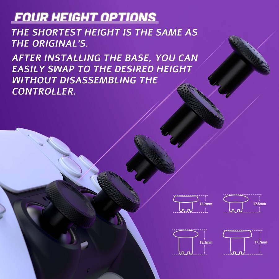PS5 Dualsense ThumbsGear V3 Ergonomic Swappable Thumbstick Kit Black
