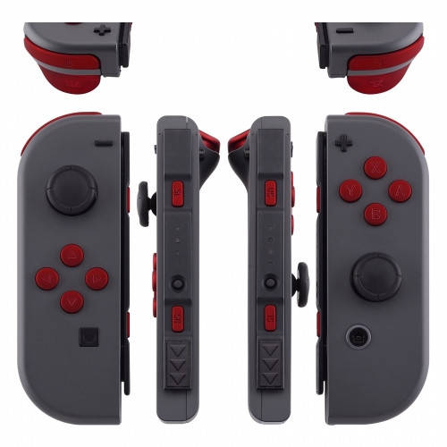 NS JoyCon Soft Touch 16 piece Button Kit Soft Touch Vampire Red