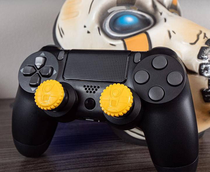 PS4 Controller Raised Thumbsticks FPS Borderlands 3 Claptrap Analog Extenders Atomic Yellow