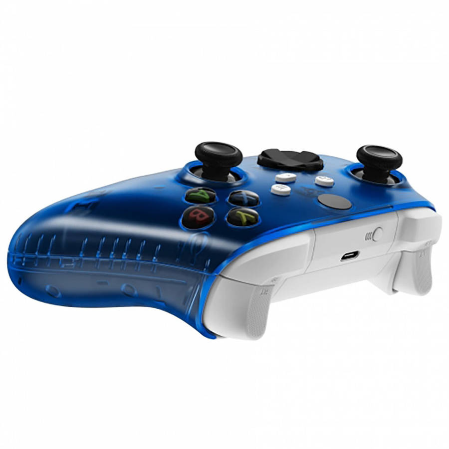 XBOX SERIES S/X Controller Front Faceplate With Side Rails Clear Blue
