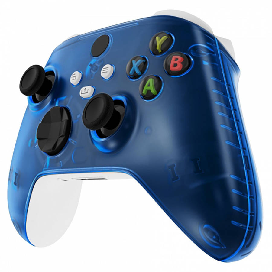 XBOX SERIES S/X Controller Front Faceplate With Side Rails Clear Blue