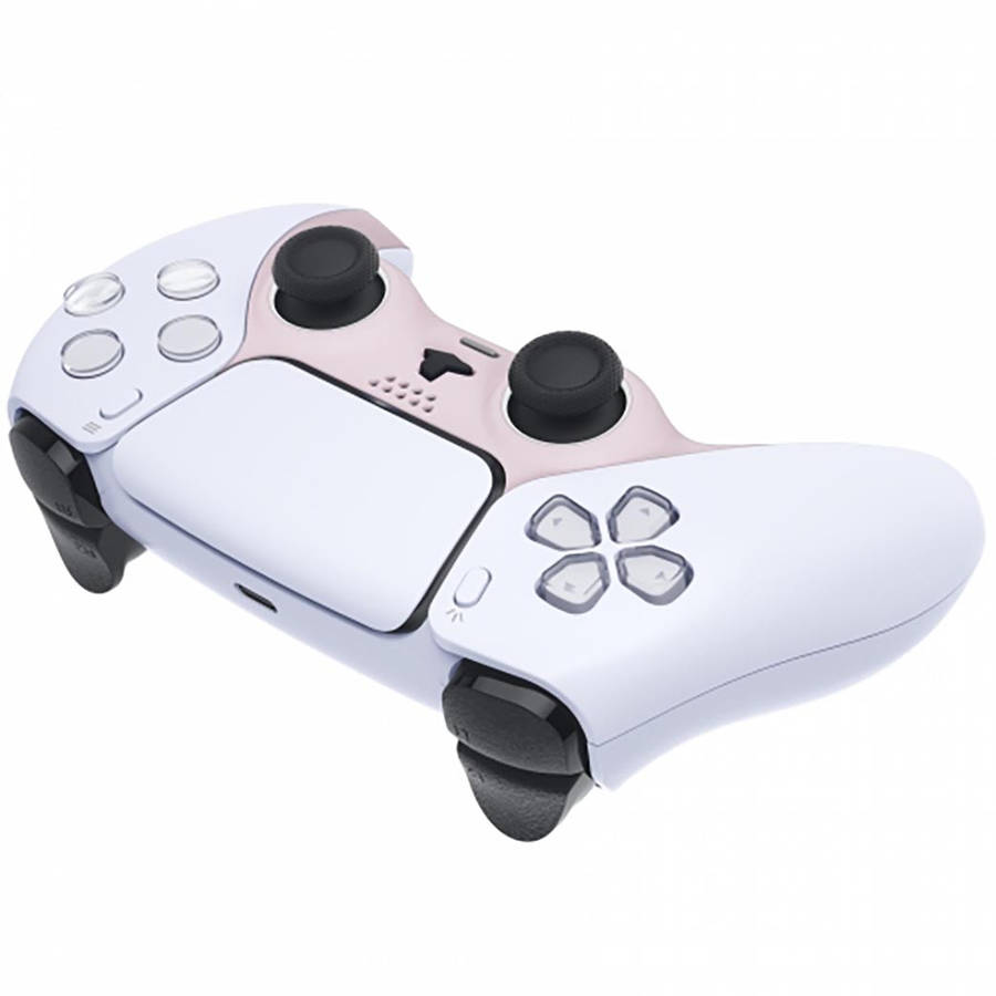 PS5 Dualsense Controller Plastic Trim with Accent Rings Soft Touch Sakura Pink