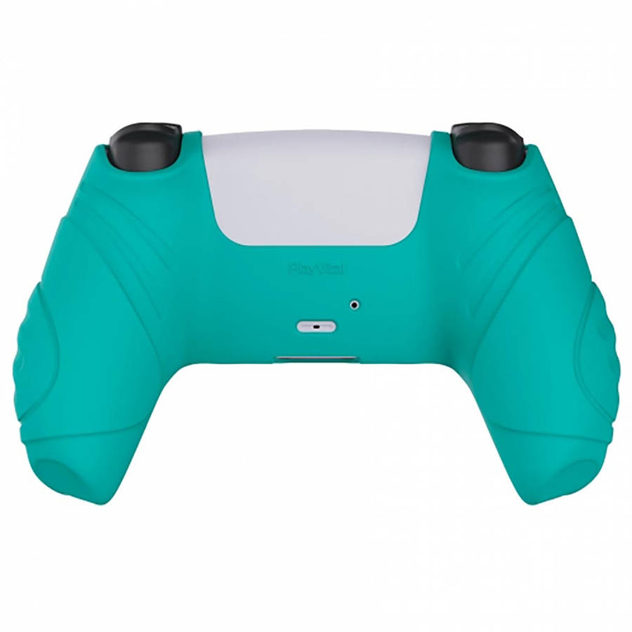 DS5 DUALSENSE CONTROLLER SURE GRIP SILICONE GLOVE With White Joystick Caps Guardian Edition Aqua ...
