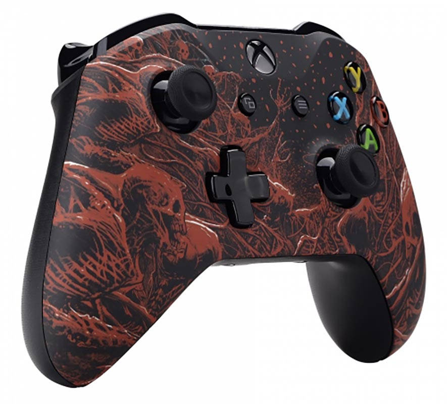 XBOX ONE S Controller Front Faceplate Art Series Soft Touch Blood Purgatory