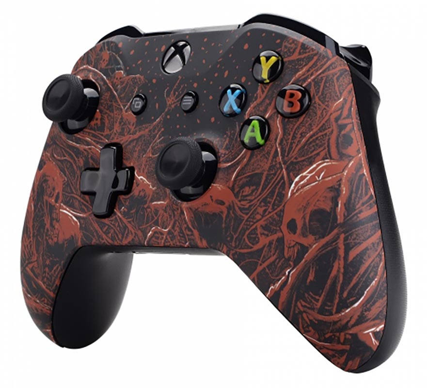 XBOX ONE S Controller Front Faceplate Art Series Soft Touch Blood Purgatory